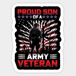 Proud Son Of A Army Veteran Sticker